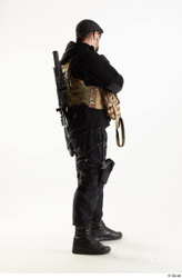 Whole Body Weapons-Rifle Man Pose with machine rifle White Army Athletic Bearded Studio photo references